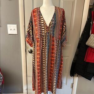 SHEIN Red and Orange Swim Coverup